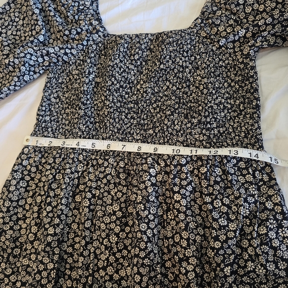 Madewell Lucie Elbow-Sleeve Smocked Mini Dress in Parisian Ditsy Xs - Picture 7 of 16